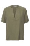 JDY - Bluse - JDY Olli S/S V-Neck Shirt - Kalamata