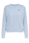 JDY - Bluse - JDY Paris L/S Embroided Sweat - Cashmere Blue