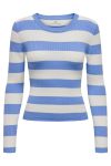 JDY - Bluse - JDY Plum L/S O-Neck Stripe Pullover - Cornflower Blue