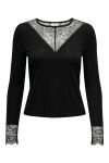 JDY - Bluse - JDY Roxy L/S Lace Top - Black