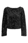 JDY - Top - Jdy Sara L/S Bow Sequins Top - Black
