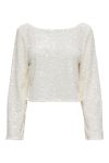 JDY - Top - Jdy - Sara L/S Bow Sequins Top - Cloud Dancer