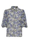 JDY - Bluse - Spring Puff Top - Black/Multi Flower