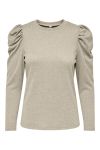 JDY - Bluse - JDY Tonsy L/S Puff Sleeve Top - Sandshell