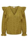 JDY - Bluse - JDY Willow L/S Frill Shirt JRS - Dried Tobacco