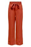 JDY - Bukser - JDY Say Linen Belt Pant - Hot Sauce
