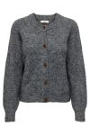 JDY - Cardigan - JDY Ingeborg Life L/S Short Cardigan - Dark Grey Melange