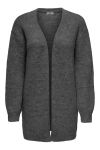 JDY - Cardigan - JDY Zoey Life L/S Open Cardigan - Dark Grey Melange
