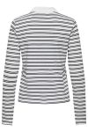 JDY - Bluse - Helga L/S Rib Polo Shirt - Cloud Dancer