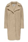 JDY - Jakke - JDY Legacy Long Sherpa Coat - Irish Cream