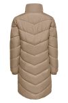 JDY - Jakke - JDY New Finno Long Padded Jacket - Beaver Fur/Light Gold Zip