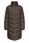 JDY - Jakke - JDY New Finno Long Padded Jacket - Chocolate Brown/Silver Zip 