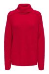 JDY - Strik - JDY Justy L/S Rn Raglan Slit Pull - Barbados Cherry