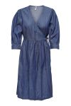 JDY - Kjole - Casper 3/4 Wrap Dress - Medium Blue Denim