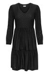 JDY - Kjole - JDY Cathinka L/S V Neck Dress - Black