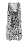 JDY - Kjole - JDY Claire S/L Sequins V-Neck Dress - Silver