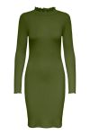 JDY - Kjole - JDY Fransiska L/S Highneck Dress - Dark Olive