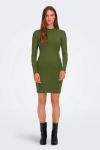 JDY - Kjole - JDY Fransiska L/S Highneck Dress - Dark Olive