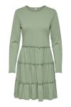 JDY - Kjole - Frosty L/S Short Layer Dress - Basil
