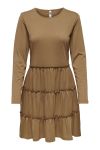 JDY - Kjole - Frosty L/S Short Layer Dress - Toasted Coconut