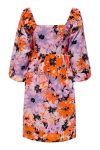 JDY - Kjole - JDY Isabella 3/4 Dress - Chalk Violet/Big Orange Ochre Flower