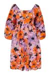 JDY - Kjole - JDY Isabella 3/4 Dress - Chalk Violet/Big Orange Ochre Flower