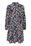 JDY - Kjole - JDY Piper L/S Shirt Dress WVN Dia - Black Iris/Purple Blue Flower 