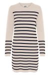 JDY - Kjole - JDY Marco L/S Striped Dress Knit - Cement