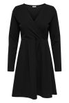 JDY - Kjole - JDY Mekko L/S Pleat Wrap Dress - Black