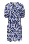 JDY - Kjole - JDY Mia 2/4 Tie Neck Midi Dress - Cement/Surf The Web