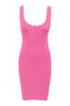 JDY - Kjole - JDY Nanna S/L Scallop Edge Dress - Pink Power