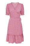 JDY - Kjole - Piper 2/4 Wrap Smock Dress - Geranium Pink