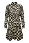 JDY - Kjole - JDY Piper L/S Aop Shirt Dress - Black/humus 