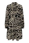 JDY - Kjole - JDY Piper LS AOP Shirt Dress - Black/Crockery