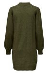 JDY - Kjole - JDY Rue LS High Neck Dress KNT - Dark Olive