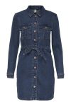 JDY - Kjole - Sanna  L/S Waist Dress - Medium Blue Denim