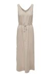 JDY - Kjole - JDY Say S/L Linen Maxi Tie Dress Dia - Oatmeal