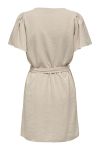 JDY - Kjole - JDY Say S/S Linen Bell Dress - Oatmeal