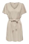 JDY - Kjole - JDY Say S/S Linen Bell Dress - Oatmeal