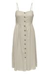 JDY - Kjole - JDY Say Strap Below Knee Linen Dress - Oatmeal
