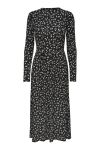 JDY - Kjole - Svan L/S Shin Length Dress - Black/White Mini Flower