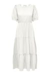 JDY - Kjole - JDY Theis S/S Mid Calf Dress - Cloud Dancer