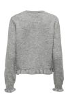 JDY - Cardigan - Letty L/S On Frill Cardigan - Light Grey Melange