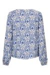 JDY - Bluse - May Life L/S Top - Birch/Blue Ikat