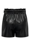 JDY - Shorts - JDY Maya Hw Belted Pu Shorts - Black