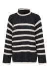 Jdy - Strik - JDY Miley L/S Long Stripe Pullov KNT NOOS - Dark Grey Melange W. BIRCH MEL STRIPES