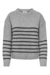 JDY- Neel L/S O-Neck Stripe Pullover - Light Grey Melange Thin Stripes