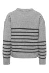 JDY- Neel L/S O-Neck Stripe Pullover - Light Grey Melange Thin Stripes
