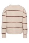 JDY - Strik - Neel L/S O-Neck Stripe Pullover - Oatmeal Bison Wide Stripes
