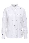 JDY - Skjorte - Nelly L/S Loose Shirt - White/black
